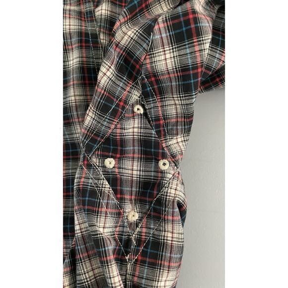 Ariat Western Shirt Plaid Stretch Pro Series Button Vented White Red Blue Men XL - Picture 10 of 11